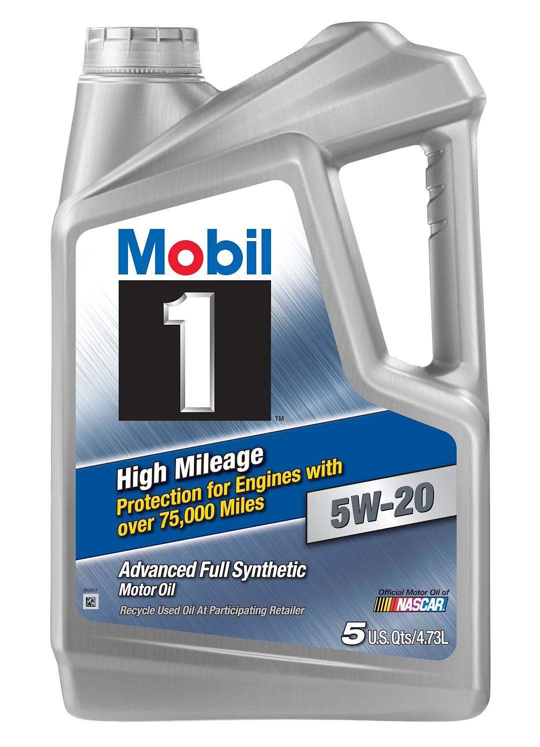 120768 – MOBIL Oil, SAE 5W-20 Synthetic 5 Quart Jug Single High Mileage Motor Oil